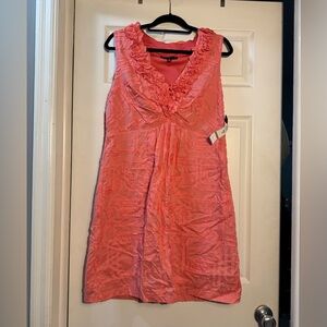 Tiana B Coral Ruffle Mini Dress Size 16 NWT Feminine Summer